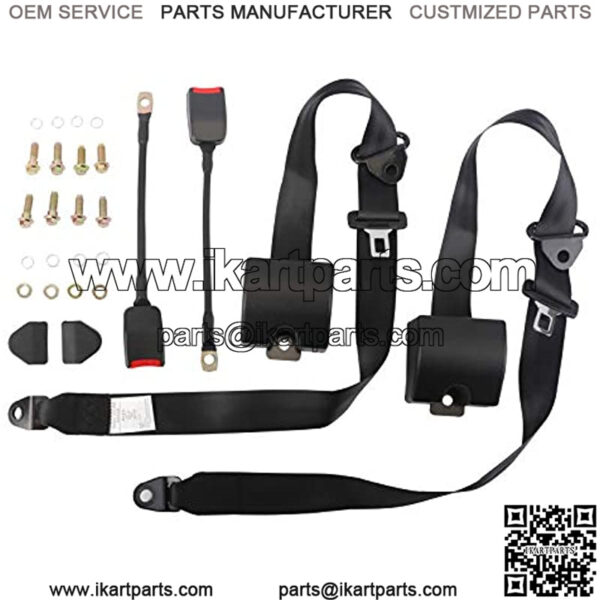 Car Adjustable 3 Point Adjust Safety Seat Belt Lap Belt Kit Fit Truck,Club Golf Cart,Go Kart, Van, VR,UTV and Buggies