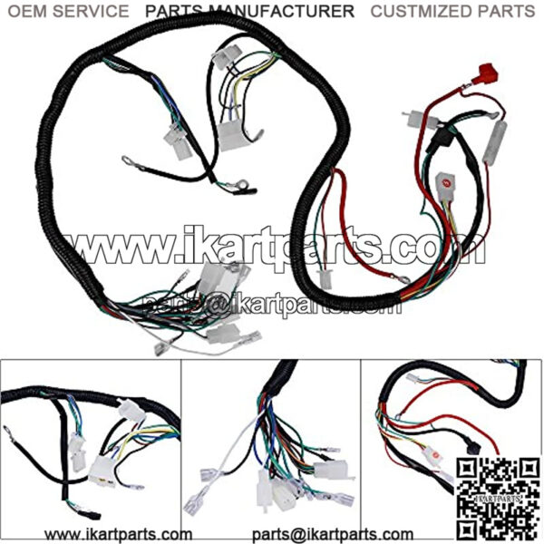 Complete Electric Wiring Harness Kit Wire Loom Electrics Stator Coil CDI For ATV QUAD 4 Four Wheelers 150CC 200CC 250CC Go Kart Dirt Pit Bikes Buggy ATV Scooter - Image 2