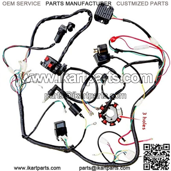 Complete Electrics Wiring Harness Wire Loom Stator Coil CDI For 150cc-300cc ATV Quad Four wheelers Go Kart Dirt Pit bikes