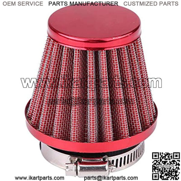 Motorcycle Air Filter Pods, Motorcycle Air Filter 44mm for Gy6 150cc ATV Quad 4 Wheeler Go Kart Buggy Scooter Moped (Red) - Image 2