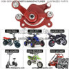 Brake Caliper and Pad for Classic 80cc MM-B80 105cc MM-B105 1000w MM-E1000 Motovox MBX10 MBX11 Coleman CT100U CC100X Mini Bike 47 49cc Mini ATV Standard Scooter Dirt Pocket Bike Go Kart Red - Image 4