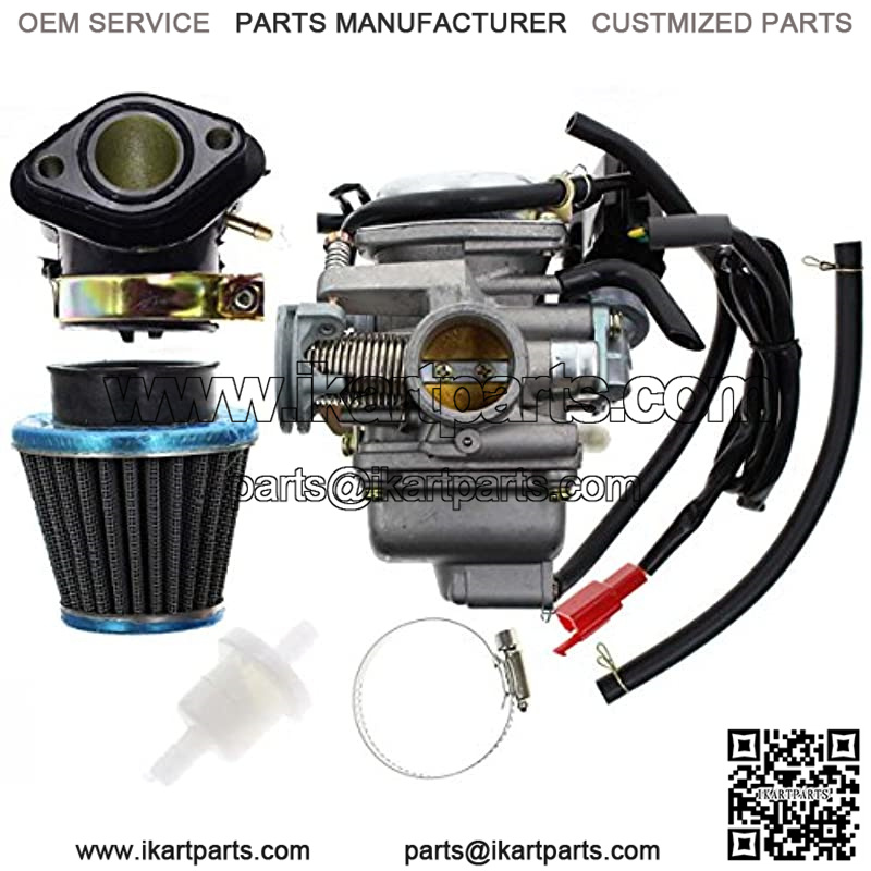 Pd24j Carburetor For Gy6 125cc 150cc Go Kart Scooter 152qmi 157qmj Carb With Air Filter Intake 3364