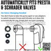 Mini Bike Pump & Glueless Puncture Repair Kit - Presta & Schrader Bicycle Pump - 120 PSI Tire Pump for Road & MTB - No Valve Changing Needed - Image 5