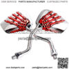 Pairs of Distinctive Skull Skeleton Hand 8mm 10mm Rearview Side Mirror for Motorcycle Scooter Moped Bike Standard Bike (Red)