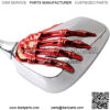 Pairs of Distinctive Skull Skeleton Hand 8mm 10mm Rearview Side Mirror for Motorcycle Scooter Moped Bike Standard Bike (Red) - Image 3