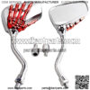 Pairs of Distinctive Skull Skeleton Hand 8mm 10mm Rearview Side Mirror for Motorcycle Scooter Moped Bike Standard Bike (Red) - Image 4