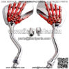 Pairs of Distinctive Skull Skeleton Hand 8mm 10mm Rearview Side Mirror for Motorcycle Scooter Moped Bike Standard Bike (Red) - Image 5