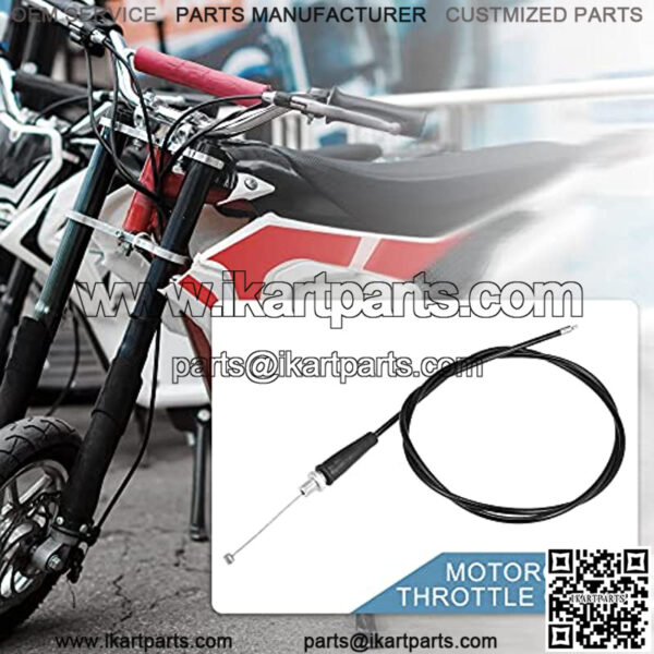 Throttle Cable 50 Inch with Throttle Cable Ends for Mini Bike MB165 196cc 5.5hp for Mini Bike MB200 200cc 6.5hp Black - Image 2