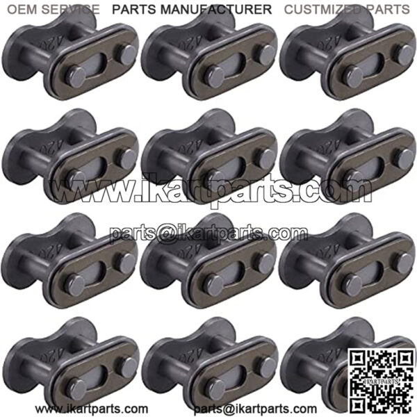 420 Roller Chain Master Connector Link fit for 50cc 70cc 90cc 110cc 125cc Dirt Bike Pit ATV Quad Buggy Pack of 12pcs