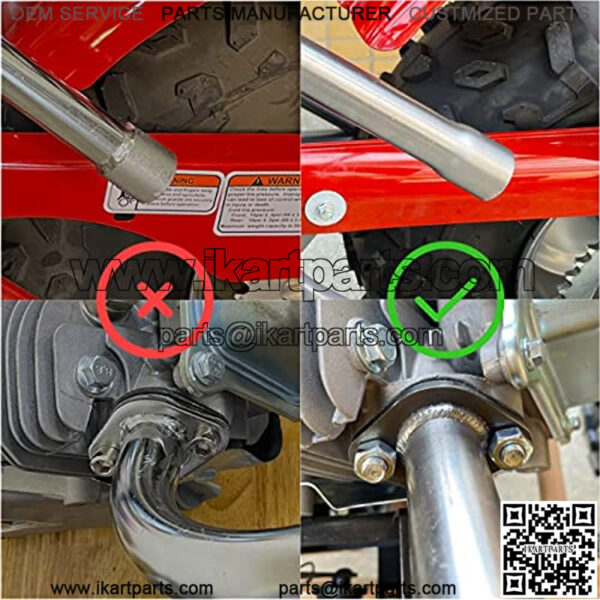 Female Threaded Exhaust Pipe For Predator 212cc 196cc Go Kart Mini Bike Parts For Coleman Powersports CT200U CT200U-EX BT200X For Honda GX160 GX200 - Image 2