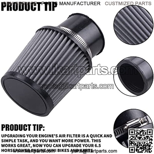 High Performance Upgraded Air Filter adapter Intake Spark Plug Kit for Predator 212cc 6.5 Hp Engine Mini Bike Go Kart Racing   Silver - Image 2