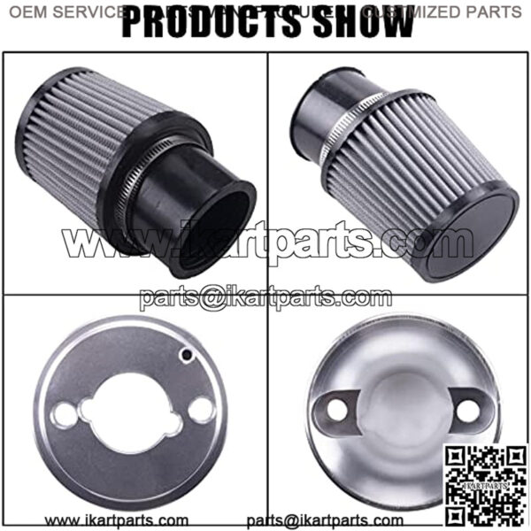 High Performance Upgraded Air Filter adapter Intake Spark Plug Kit for Predator 212cc 6.5 Hp Engine Mini Bike Go Kart Racing   Silver - Image 3
