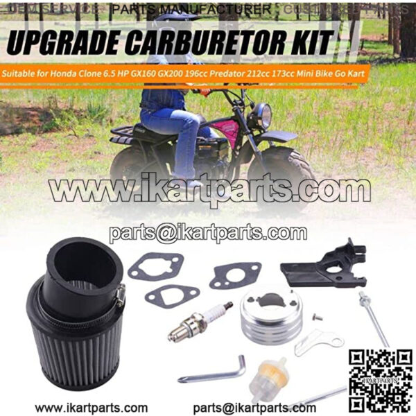 High Performance Upgraded Air Filter adapter Intake Spark Plug Kit for Predator 212cc 6.5 Hp Engine Mini Bike Go Kart Racing   Silver - Image 5