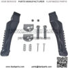 Foot Pegs Footrest Bracket Set Assembly for Coleman BT200X CT200U Trail 200 CT200U-EX CT100u Trail 100 196cc 6.5hp Powersports Motor Mini Bike Left Right Silver 2 pack Parts Black - Image 5