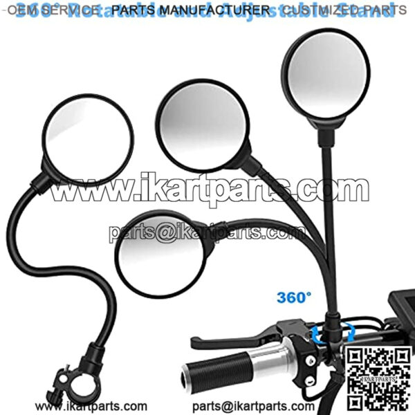 Bike Mirror 2 Pack Handlebar Rear View Mirror 360  Rotatable Shockproof Adjustable Handlebar Bicycle Convex Mirrors for Mountain Road Bike Electric Bicycle Accessories - Image 2