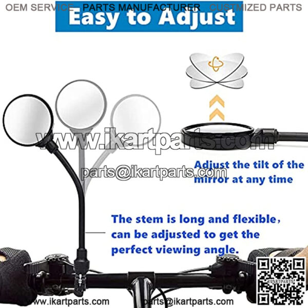 Bike Mirror 2 Pack Handlebar Rear View Mirror 360  Rotatable Shockproof Adjustable Handlebar Bicycle Convex Mirrors for Mountain Road Bike Electric Bicycle Accessories - Image 3