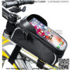 Bike Phone Front Frame Bag, Waterproof Bike Phone Mount Bag, Bicycle Bag Bike Accessories for Adult Bikes, Cycling Pouch Compatible with iPhone 11 XS Max XR Fit 6.5