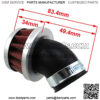 35mm Air Filter Cleaner For Z50 CT70 SL70 XL70 CL70 C70 ST90 SL90 CL90 CM91 CT90 CT110 CT125 Z50 TRX70 TRX90 Honda Trail Mini Bike Motorcycle Dirt Pit Bike - Image 3