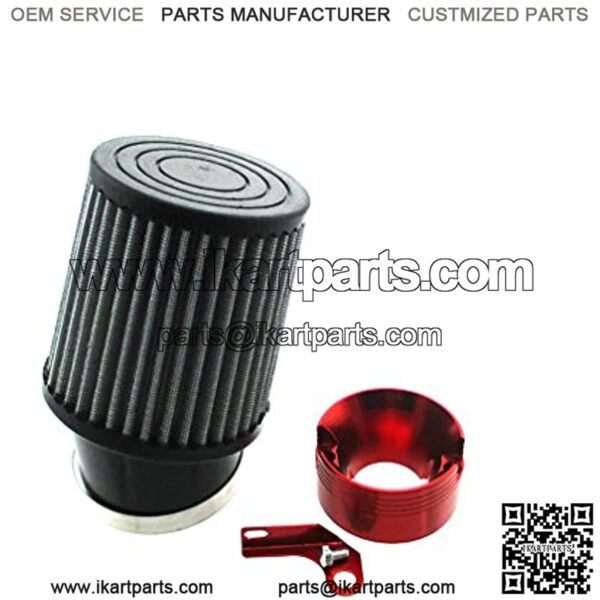 Air Filter & Adapter Kit For 301cc 420cc GX340 GX390 Golf Cart Mud Boats Racing Lawnmower Minibike (Red)