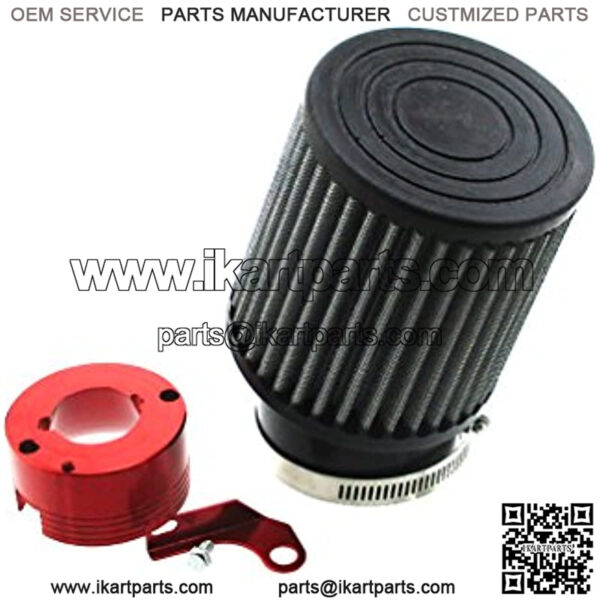 Air Filter & Adapter Kit For 301cc 420cc GX340 GX390 Golf Cart Mud Boats Racing Lawnmower Minibike (Red) - Image 4