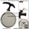 Pull Starter for ATV 49CC Pocket Bike Minimoto Quad, Mini Alloy Pull Starter Part Recoil Start, Silver - Image 3