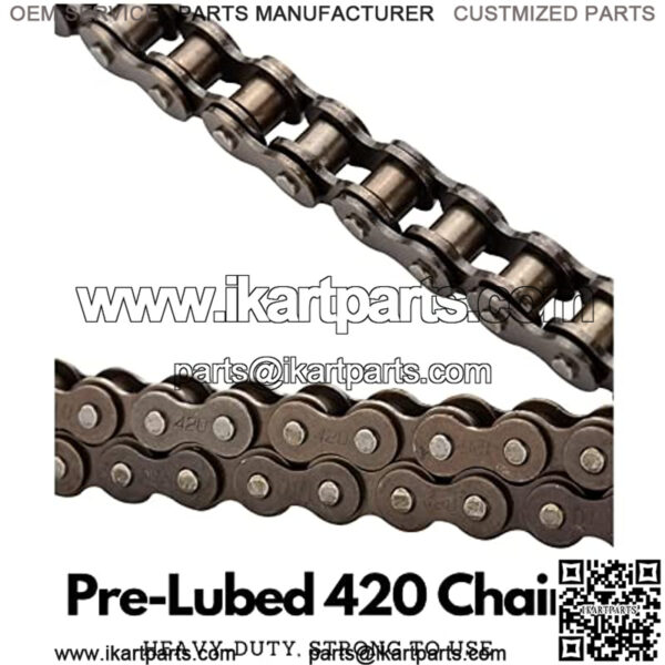 420 Motorcycle Chain - 420 Standard Drive Chain for 110cc 125cc Go kart Mini Bike Dirt Pit Bicycle ATVs Quad Scooter, 59" Roller Sprocket Total 132 Links with 2 Master Links + Chain Breaker - Image 3