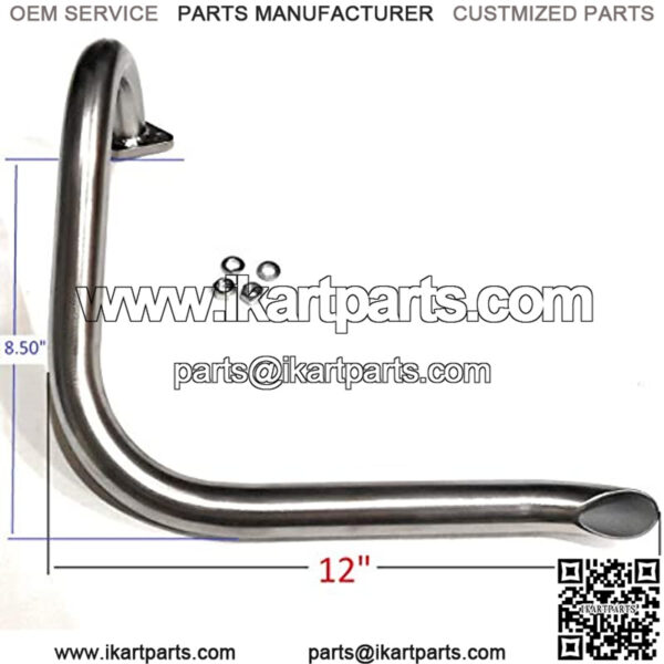 Mini Bike Custom Exhaust Header Pipe for Predator 212cc & Honda GX200. - Image 2