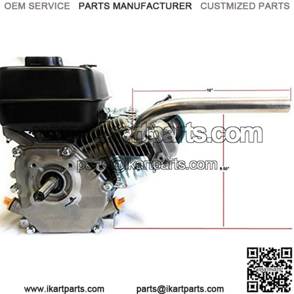 Exhaust Pipe 10" for Predator 212cc, GX160, GX200. Go Kart & mini bikes - Image 2