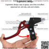 1 Pair Bicycle Brake Lever, V-Brake Handlebar Aluminium Alloy Bike Brake Handle Universal 2.2cm for Most Bicycle, Road Bike, Mountain Bike (Red) - Image 4