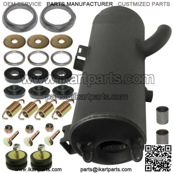 Black Exhaust Muffler Silencer And Kit for Polaris Sportsman 500 4X4 HO 2001-13