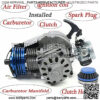 49CC Racing Engine Set 2 Stroke 1.8kw 11000rmp High Performance Single Cylinder Motor with 6 Teeth 25h Sprocket Complete Racing Engine Kit for Pocket bike Mini Dirt Bike Quad ATV - Image 2