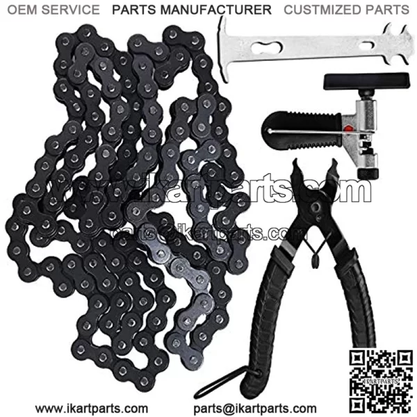 420 Chain 132 Link + Chain Breaker Compatible with for 50cc 70cc 90cc 110cc 125cc ATVs and dirt bikes,Go Kart,Mini Bike,Scooter,Pit Bike,Quad