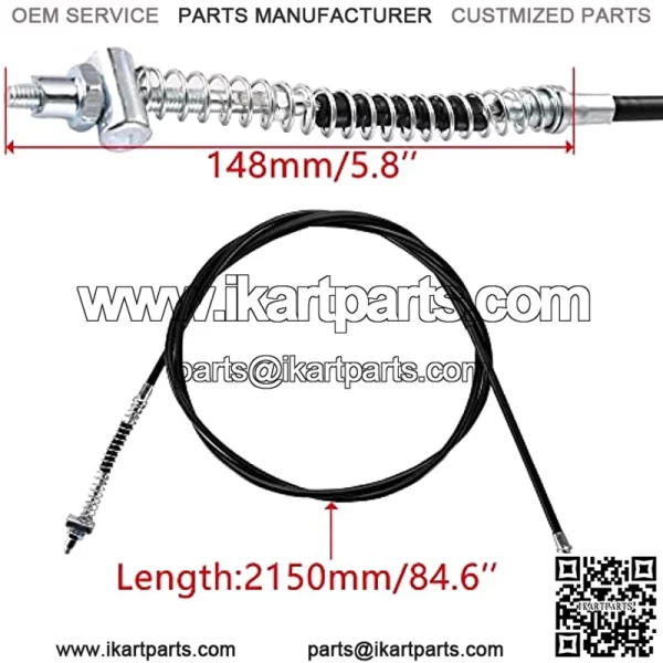 84.6" Rear Brake Cable Replacement for GY6 50cc 70cc 90cc 110cc 125cc 150cc ATV 4 Wheeler Quad Go Kart Moped Scooter - Image 2