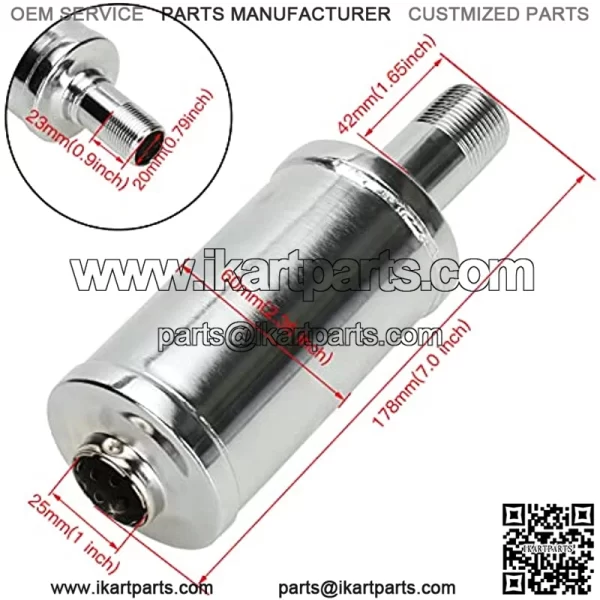 Exhaust Muffler Silencer for Predator 196cc 212cc 420cc CT200u CT200u-ex BT200x CC100x CT100u Mini Bike Go Kart KT196 Massimo Baja MB200 MB165 GX160 GX200 Clone Engine Performance Parts Silver - Image 2