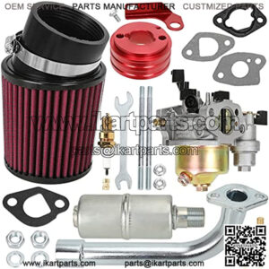 Upgrade Carburetor Air Filter Adapter Exhaust Pipe Muffler Jet Stage 2 Kit for Non-Hemi Predator 212cc 196cc 6.5Hp Gx160 Gx200 KT196 Mini Bike Trailmaster MB200 Go Kart Performance Parts
