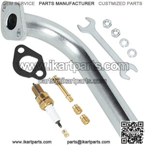 Upgrade Header Exhaust Pipe Jet Kit for Non Hemi Predator 212cc 196cc 6.5hp XP7HPE GX160 GX200 Baja Warrior mb200 Ct200u BT200x KT196 Ct200u-ex RB200 Go Kart Engine Mini Bike Performance Parts