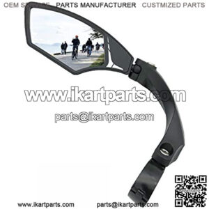 New Handlebar Bike Mirror, HD Blast-Resistant, Safe Crystal Clear Glass Mirror, Adjustable Rotatable Bike Mirror, Rearview Mirror, Bicycle Mirror,HF-MR095