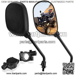 ATV Mirrors, 8MM Motorcycle Mirrors for Handlebars Bike Mirror Compatible with Snowmobile Scooter Moped Dirt Bike Sportsman, 360 Degrees Ball-Type