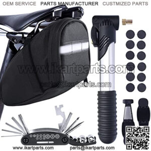 Bike Repair Kit, Bike Tire Tool Kit with Mini Pump, Saddle Bag, Multitool Bicycle Accessories Set for Adult Bikes Road Mountain Bike MTB