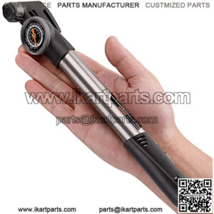 Mini Bike Pump with Pressure Gauge - Presta & Schrader Bike Tire Pump - 120 PSI Portable Bicycle Air Pump for Road & Mountain Bike