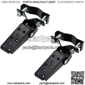 2 Pcs Foldable Foot Pedals, Universal Frame Clamp-On Type Folding Foot Step Pegs for Motorcycle (Black Plated)