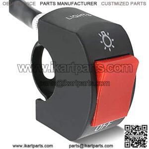 Motorcycle Headlight Switch Handlebar Toggle Switch with On Off Push Button for U5 U7 U2 Motorcycles Scooter Electrombile Motorbike-7/8inch 22mm(Red)