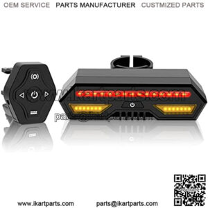 Bike Tail Light with Turn Signals-Wireless Remote Control Waterproof Bicycle Taillight-USB Rechargeable Ultra Bright Safety Warning Bike Brake Rear Lights-Easy Installation