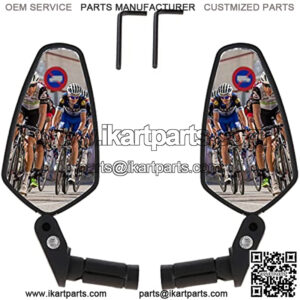 Rear Bike Mirror, 2 Packs Large Foldable Bicycle Mirror, Bike Mirror Rotatable and Adjustable Wide Angle Handlebar The Handlebar 1.6-2.2cm(0.63in-0.87in)