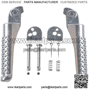 Foot Pegs Footrest Bracket Set Assembly For BT200X CT200U Trail 200 CT200U-EX CT100U Trail 100 196cc 6.5hp Powersports Motor Mini Bike Left Right Silver 2 pack Parts