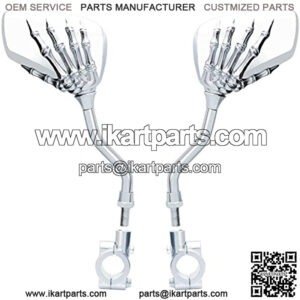 1 Pair Bicycle Mirror,Big View Bike Rear View Mirror Blindsight Multi Angle Adjustable Bike Mirror Aluminum Plated Outside Skull Claw Style Also for Motorcycle Mirror