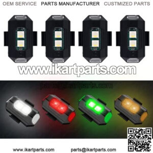 4Pcs Drone Storbe LED Lights Drone Anti-Collision Strobe Light Bike Tail Lights USB Recharge 4 Colors 22 Modes Fits Mini, Mavic air 2 Pro, Phantom, Inspire, Zoom Bike Motocycle