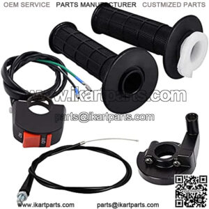 7/8" 22mm Twist Throttle Accelerator Handle Grips and Cable 51" Set With ON/OFF Switch Button for 50cc 125cc 150cc 250cc Mini Bike ATV Quad Pit Bike Dirt bike