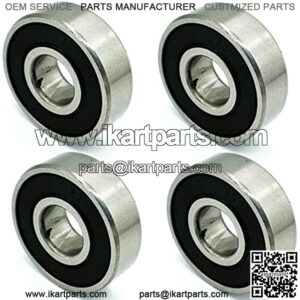 Front & Rear Wheel Bearing Set Compatible with Coleman CT100U 98cc 3.0HP Mini Trail Bike Part #: GB276-89/6201RS, Metal Motorsports Rivet 97cc Mini Bike