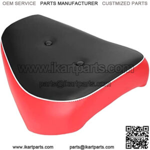 Leather Seat for 196cc 6.5HP Massimo MB200 Hensim TrailMaster MB200 Baja Heat Warrior MB165 & MB200 Mini Bike Motorsports (Black & Red)